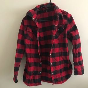 Red and black plaid jacket